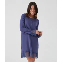 Best Camisón de maternidad para lactancia azul con encaje Premamá·Íntimo Y Noche|Íntimo Y Noche·Pijamas Y Camisones