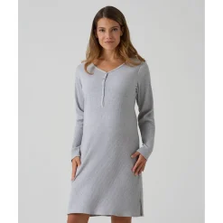 Outlet Camisón premamá gris de canalé Premamá·Íntimo Y Noche|Íntimo Y Noche·Pijamas Y Camisones