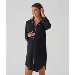 Sale Camisón premamá negro con detalles blancos Premamá·Íntimo Y Noche|Íntimo Y Noche·Pijamas Y Camisones