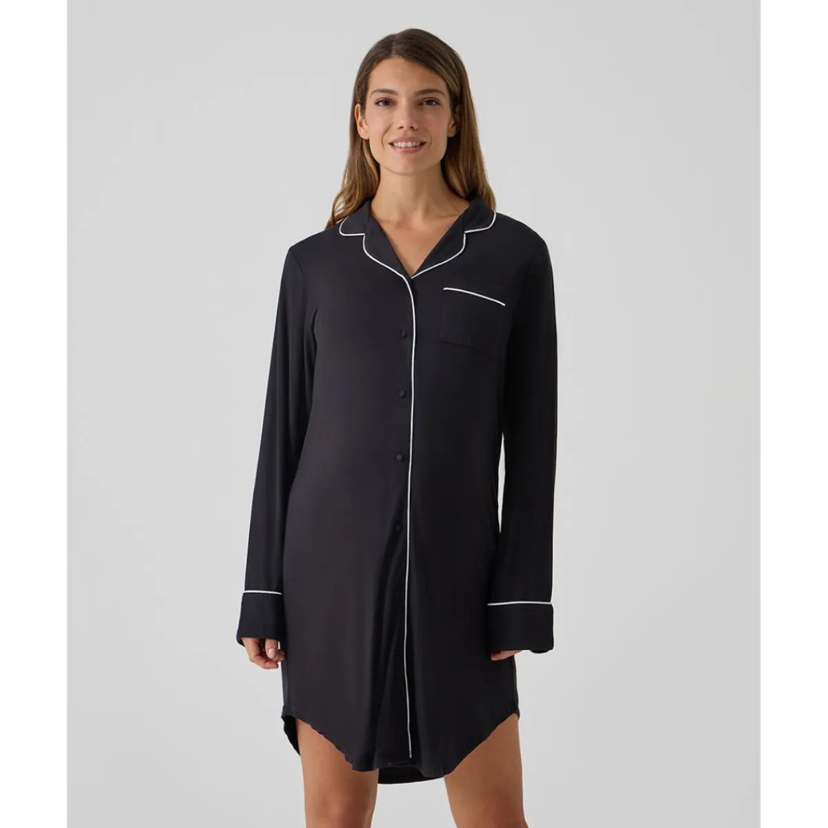 Sale Camisón premamá negro con detalles blancos Premamá·Íntimo Y Noche|Íntimo Y Noche·Pijamas Y Camisones