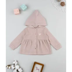 Cardigan con capucha niña rosa canalé*Prenatal Online