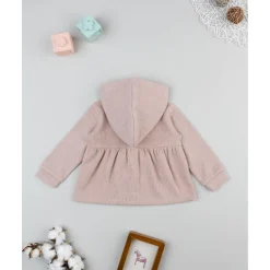 Cardigan con capucha niña rosa canalé*Prenatal Online