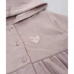 Cardigan con capucha niña rosa canalé*Prenatal Online