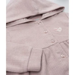 Cardigan con capucha niña rosa canalé*Prenatal Online