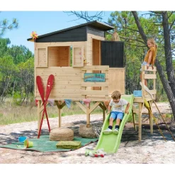 Best Casa infantil elevada de madera con tobogán Portland Casas