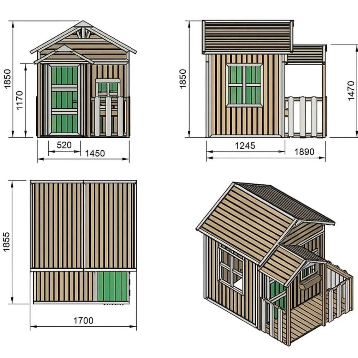 Casita infantil Olden de madera Verde*MASGAMES Best