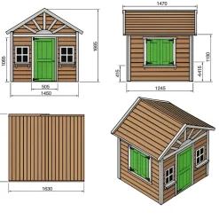 Casita infantil Visby de madera Verde*MASGAMES Outlet