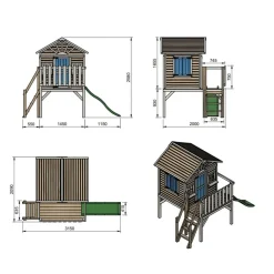 Casita Visby elevada 90 cm Azul*MASGAMES Hot
