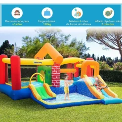 Castillo Hinchable con 2 toboganes y 2 camas de salto 380 cm*OUTSUNNY Sale
