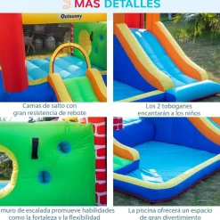 Castillo Hinchable con 2 toboganes y 2 camas de salto 380 cm*OUTSUNNY Sale