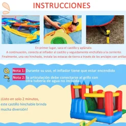 Castillo Hinchable con piscina, tobogán, muro de escalada y cama de salto 330 cm*OUTSUNNY Sale