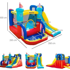 Castillo Hinchable con tobogán 265 cm*OUTSUNNY