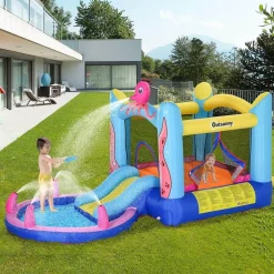 Castillo Hinchable Pulpo con tobogán 360 cm*OUTSUNNY Discount