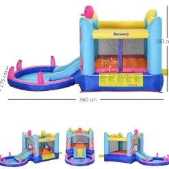 Castillo Hinchable Pulpo con tobogán 360 cm*OUTSUNNY Discount
