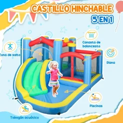 Castillo inflable 5 en 1 con tobogán y piscinas*AIYAPLAY Discount