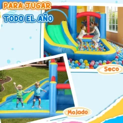 Castillo inflable 5 en 1 con tobogán y piscinas*AIYAPLAY Discount