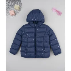 Cazadora niña azul marino con corazones allover*Prenatal Clearance