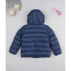 Cazadora niña azul marino con corazones allover*Prenatal Clearance