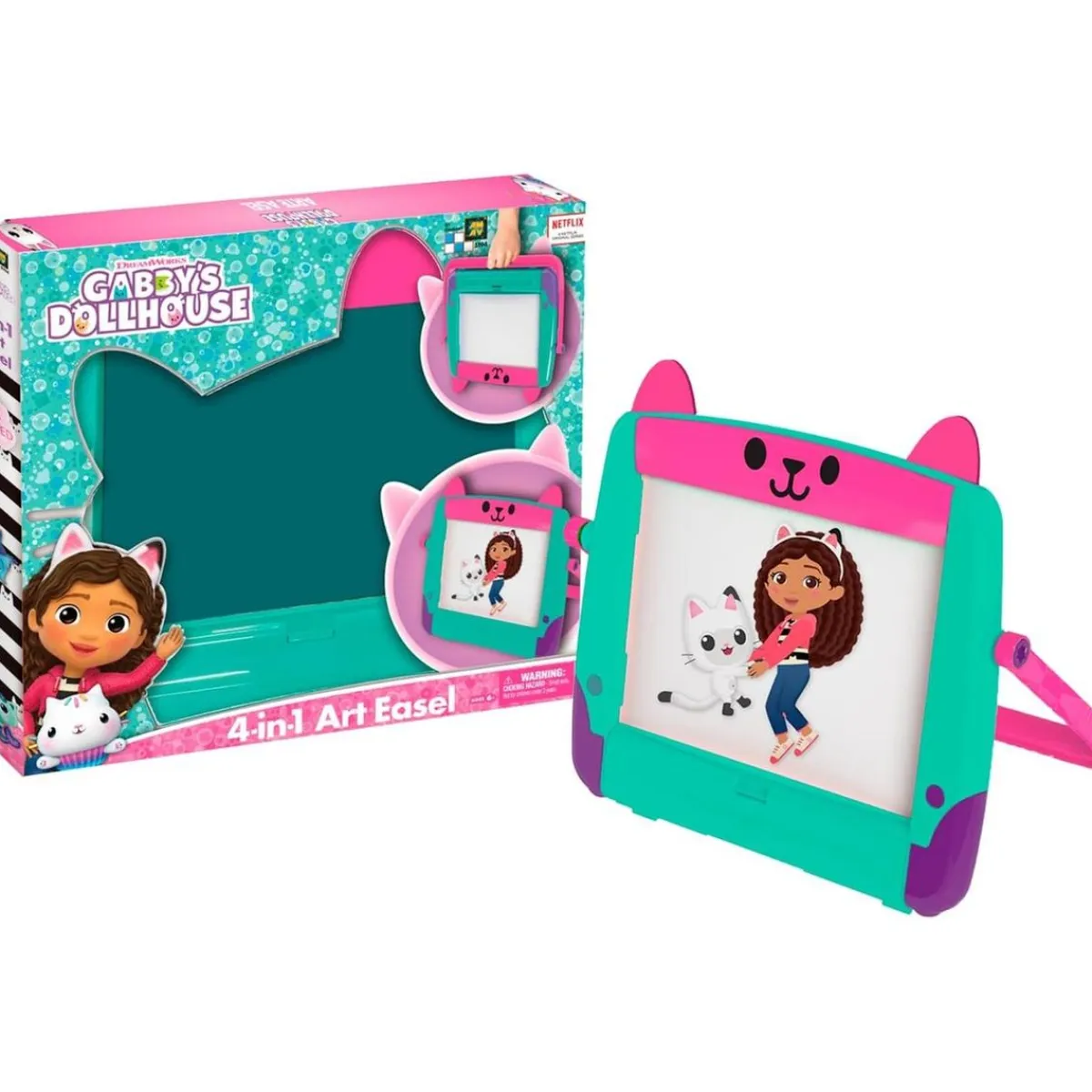 Toys - Caballete artístico 4 en 1 portátil, con doble cara magnética y soporte ㅤ*CEFA Best