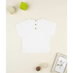 Chaleco de niña blanco bordado*Prenatal Sale