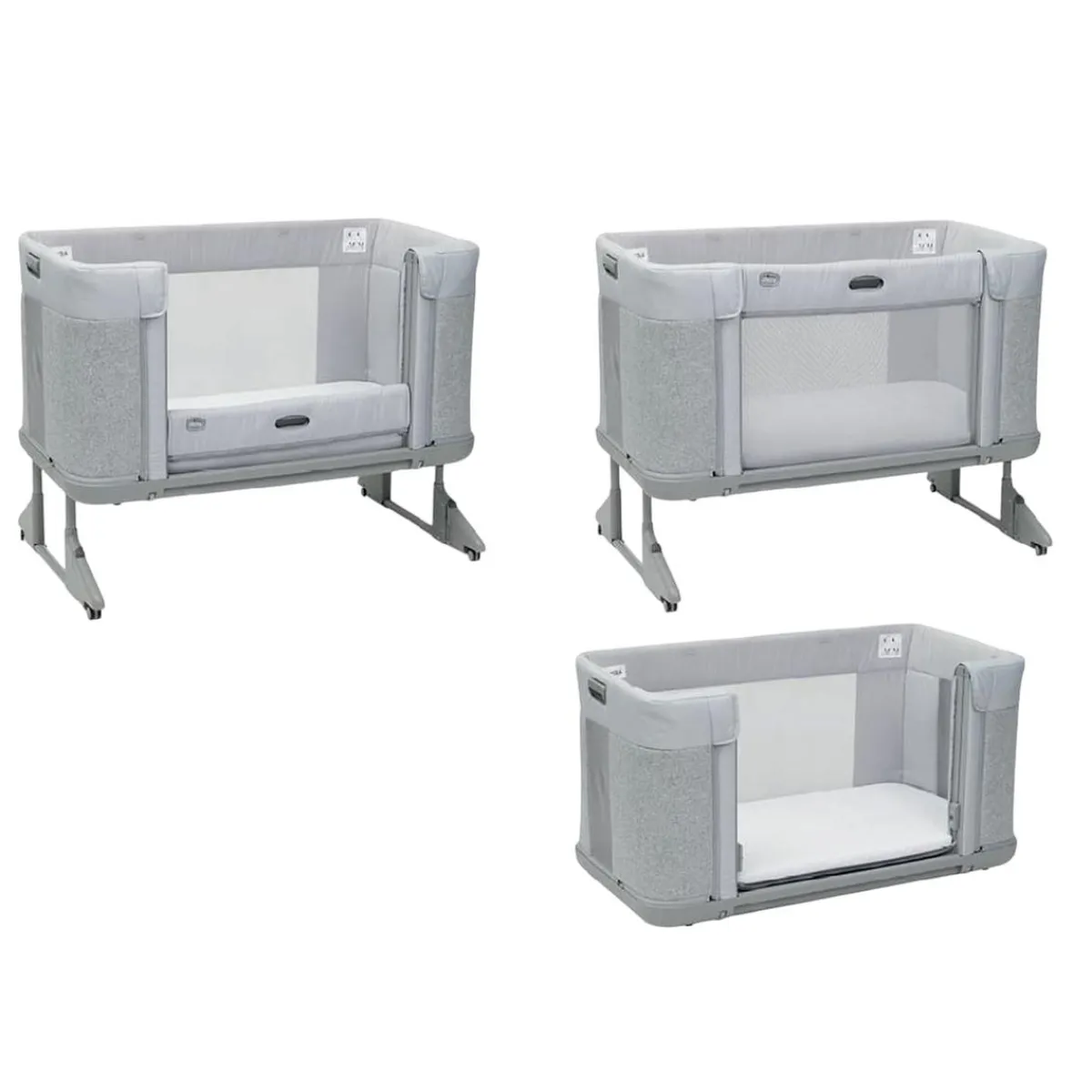 - Cuna de colecho Next2Me Forever Ash Grey Cross Collection*CHICCO New