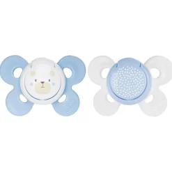 - Pack 2 Chupetes Physio Comfort silicona 0-6M Azul*CHICCO New