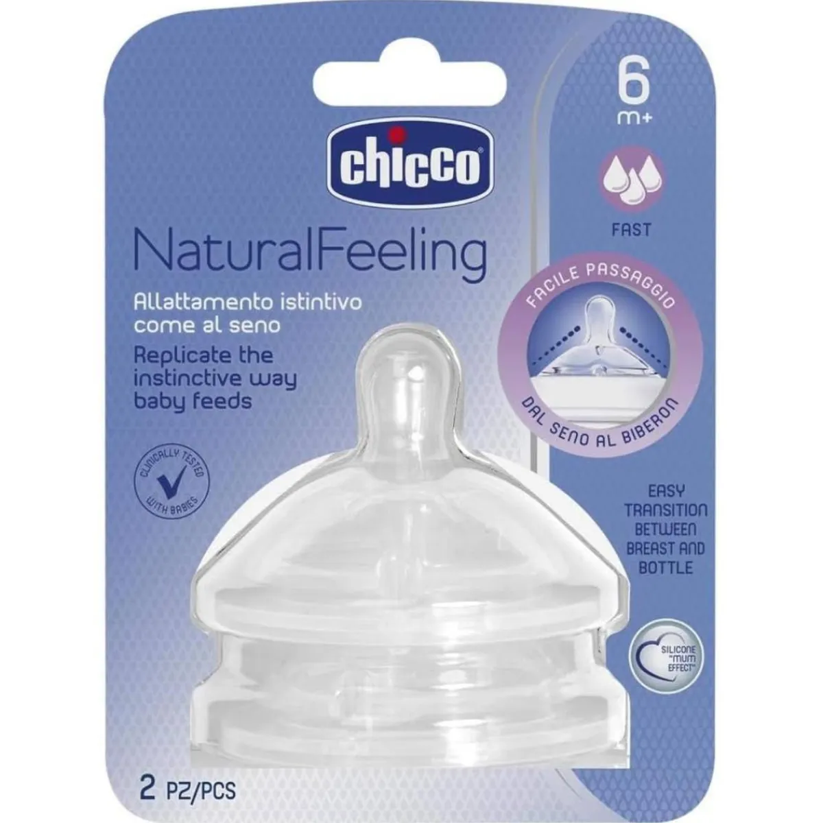 Best - Pack 2 tetinas NaturalFeeling - Flujo rápido Biberones Y Chupetes·Tetinas