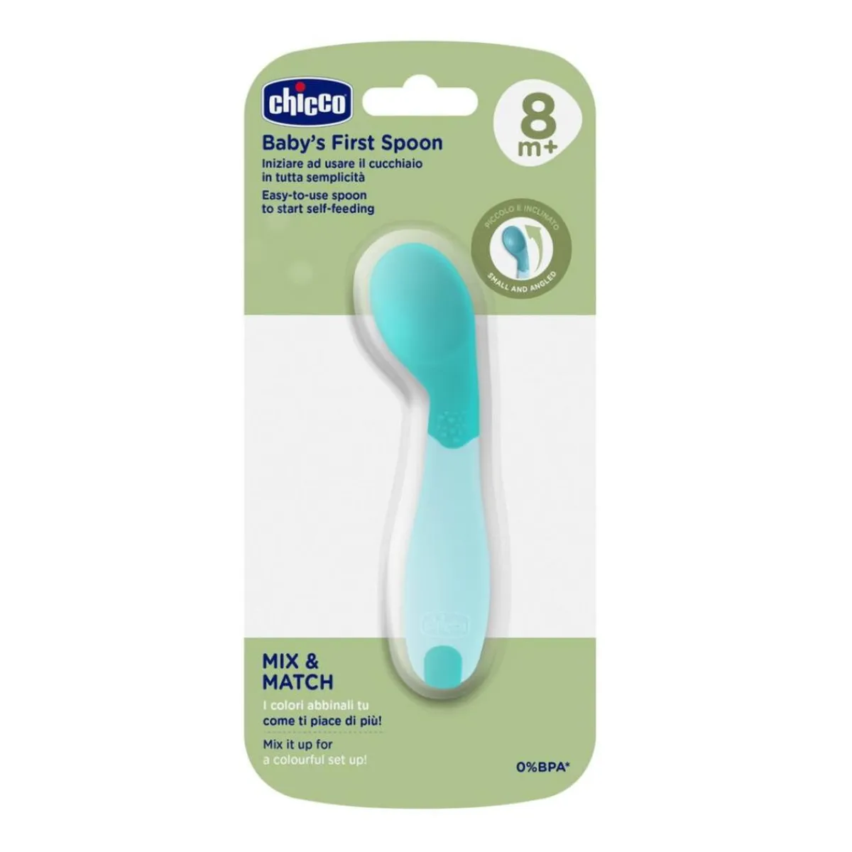 Hot - Primera Cuchara Inclinada 8M - Azul Preparación Comida Y Accesorios·Platos Y Cubiertos Infantiles