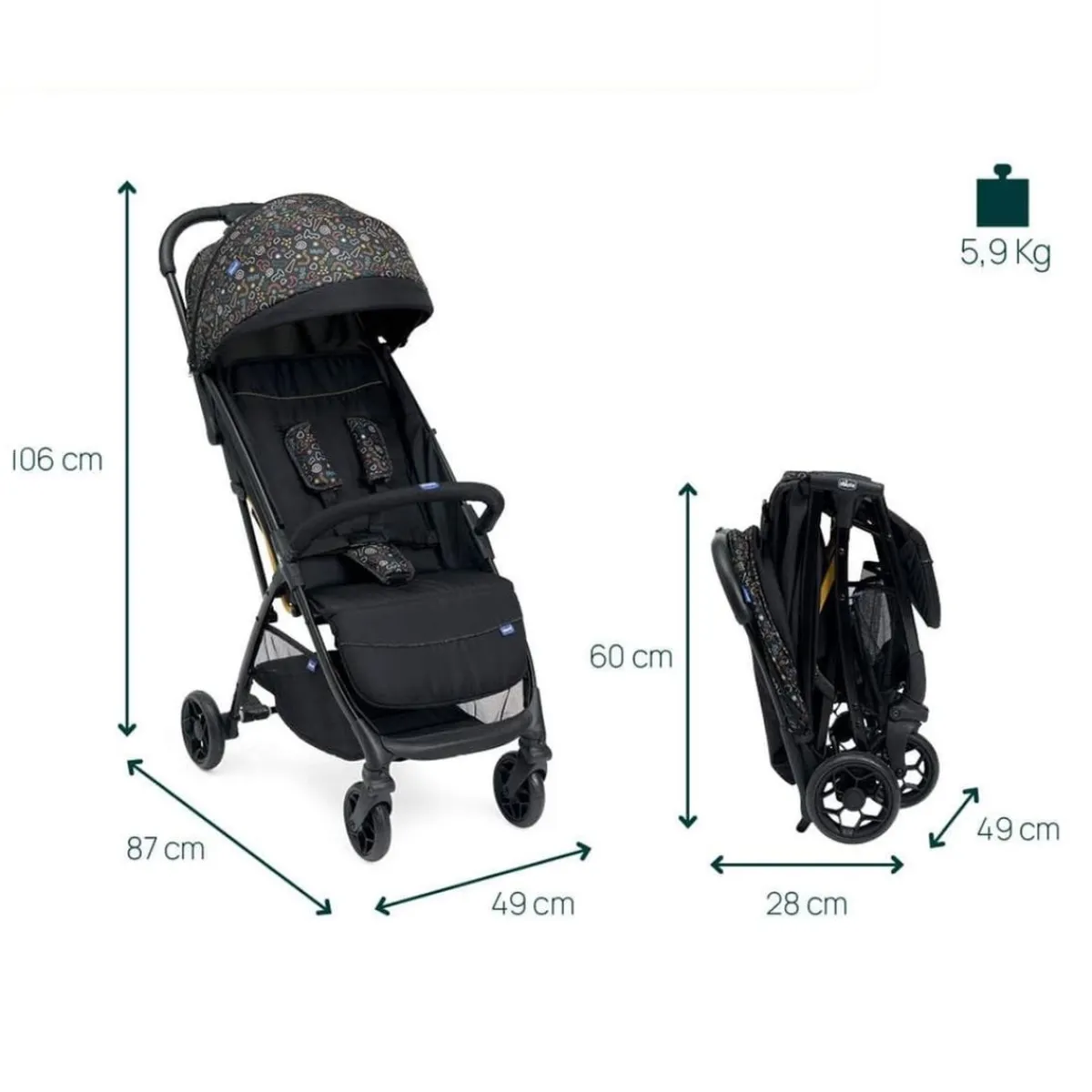 - Silla de paseo Glee Playful Black*CHICCO Clearance