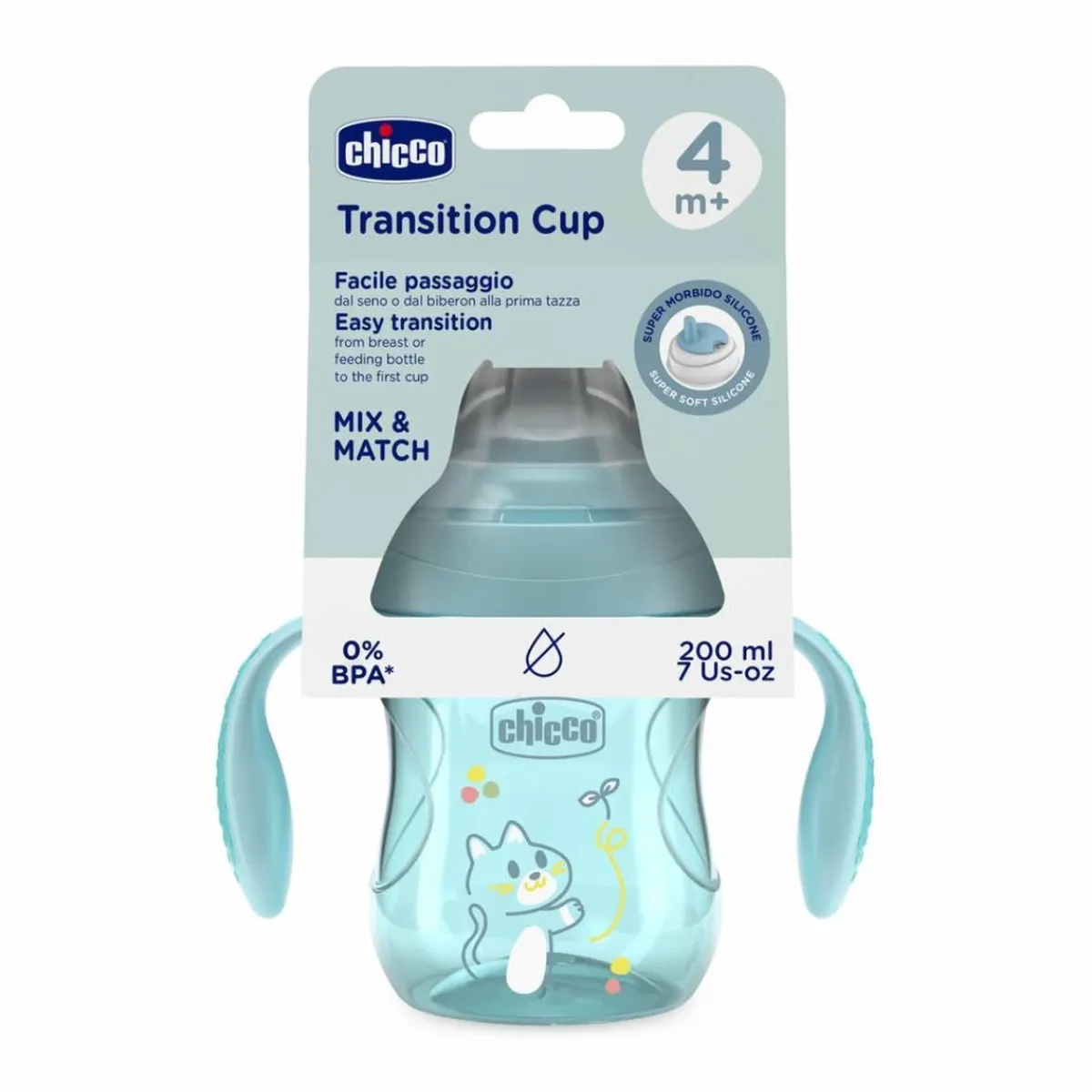 - Vaso de Transición 4M+ 200ml - Azul*CHICCO Outlet
