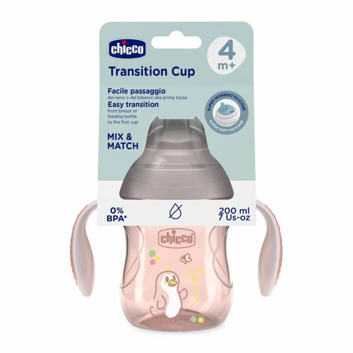 - Vaso de Transición 4M+ 200ml - Rosa Preparación Comida Y Accesorios·Tazas Y Vasos