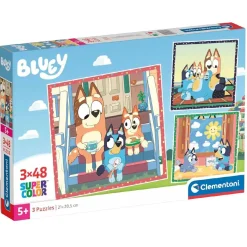 New - 3 puzzles 48 piezas - Bluey Juegos Y Puzzles