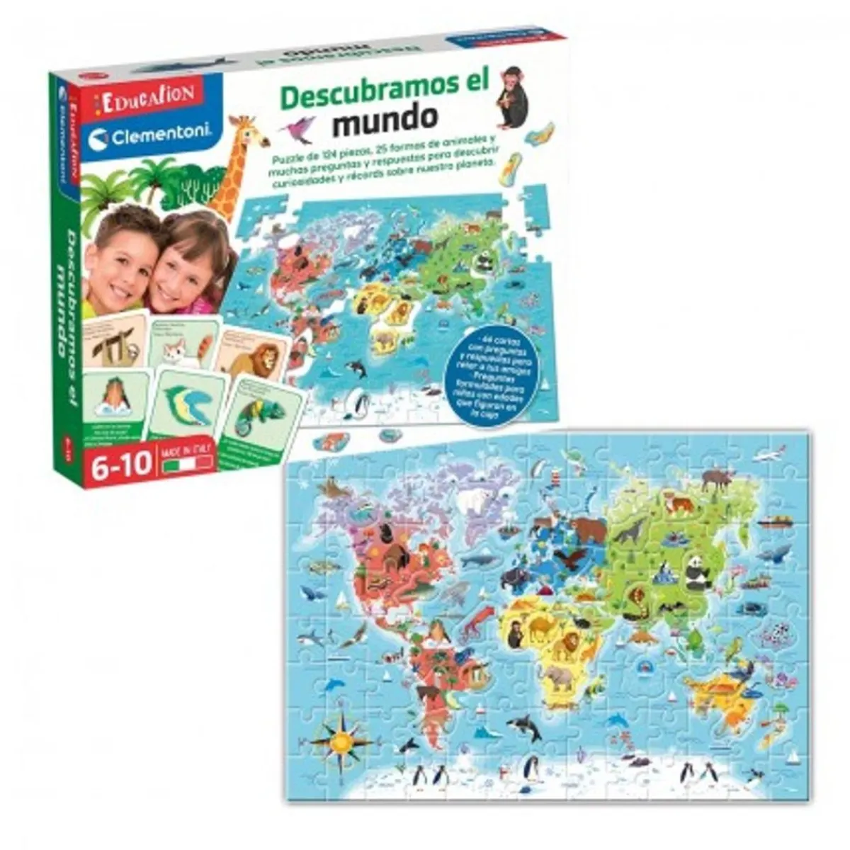 - Juego educativo descubramos el mundo, geografía y mapas ㅤ*CLEMENTONI