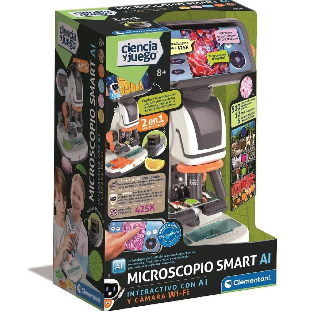 - Microscopio Smart 2 en 1 con Wi-Fi*CLEMENTONI New