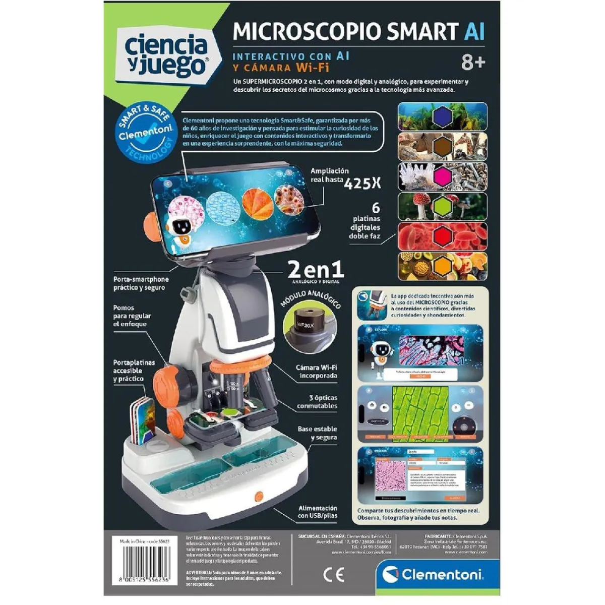 - Microscopio Smart 2 en 1 con Wi-Fi*CLEMENTONI New