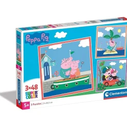 - Peppa Pig - Puzzle Supercolor 3x48 piezas ㅤ Juegos Y Puzzles