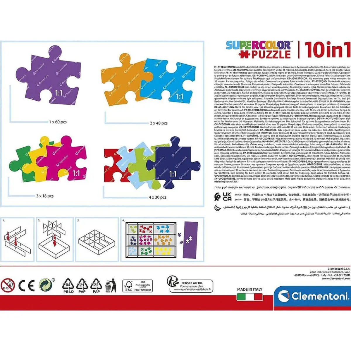 - Puzzles progresivos multicolor de distintos tamaños 4 años en adelante ㅤ*CLEMENTONI Best