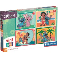 Hot - Puzzles progresivos 4 en 1 - Stitch Juegos Y Puzzles