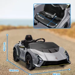 Coche eléctrico Lamborghini Autentica Gris*AIYAPLAY Outlet