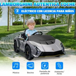 Coche eléctrico Lamborghini Autentica Gris*AIYAPLAY Outlet