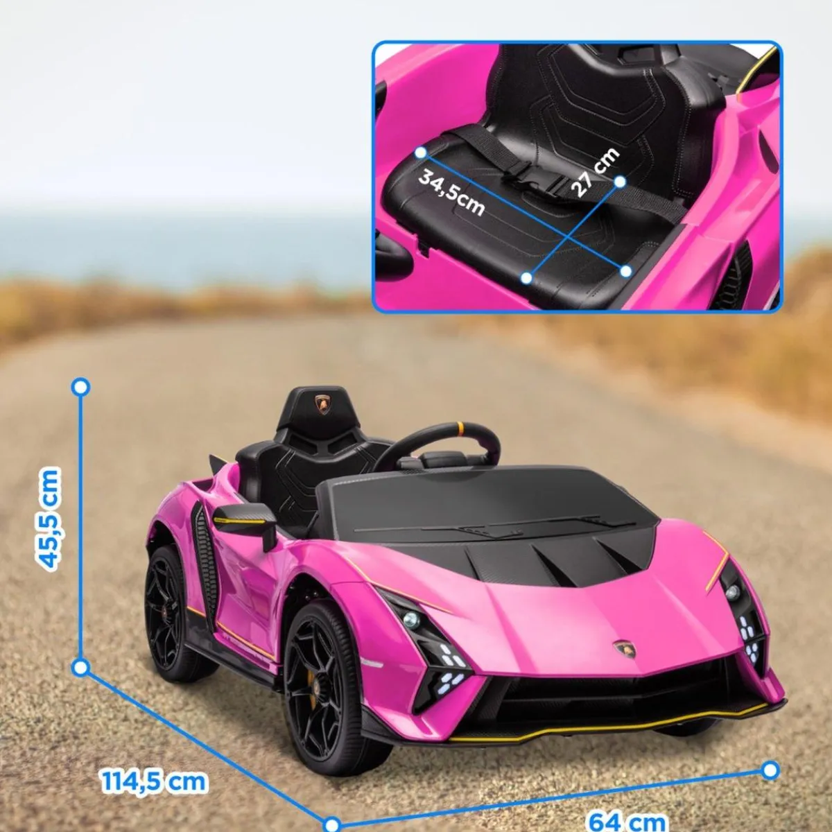 Best Coche eléctrico Lamborghini Autentica Rosa Vehículos De Batería O A Pedales