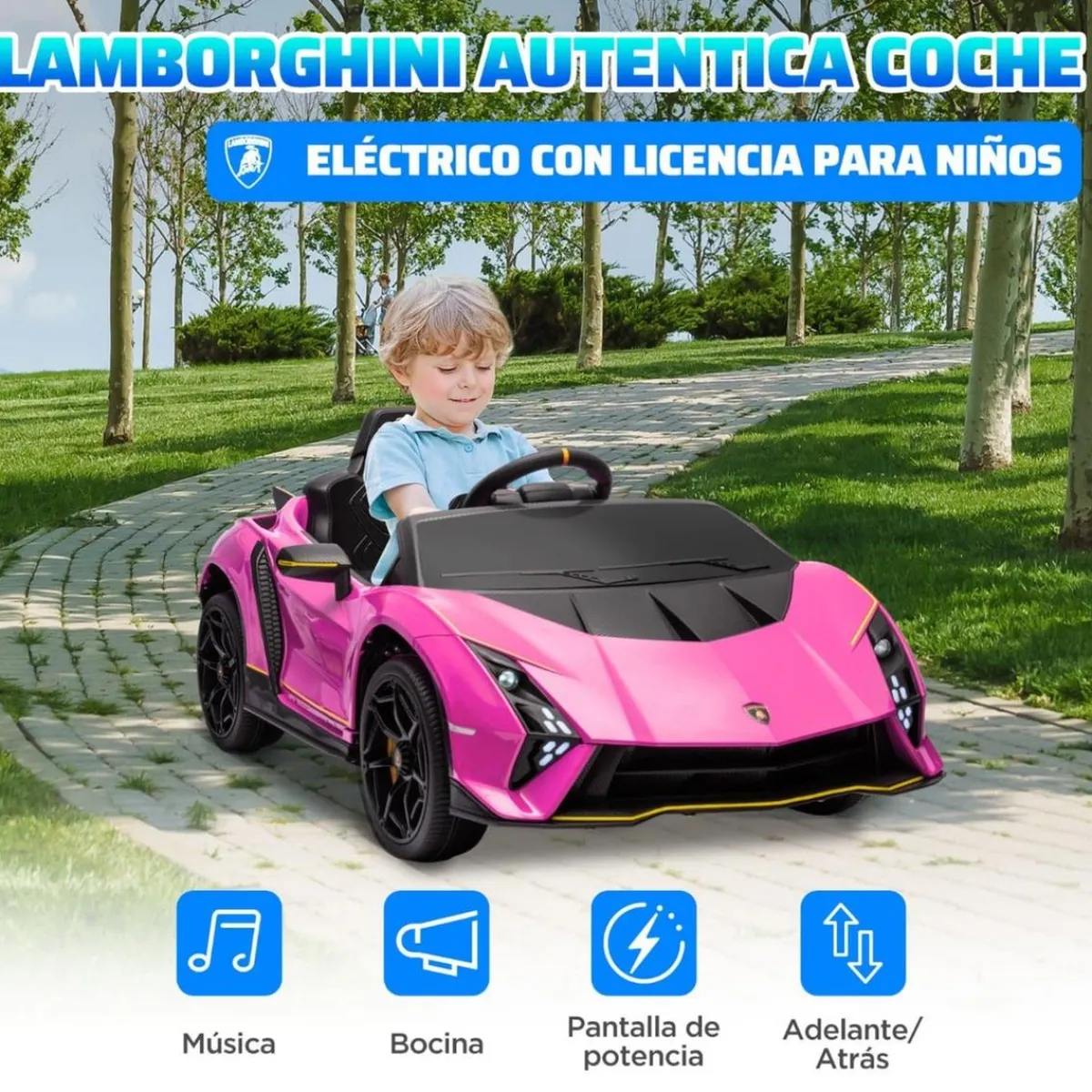 Best Coche eléctrico Lamborghini Autentica Rosa Vehículos De Batería O A Pedales