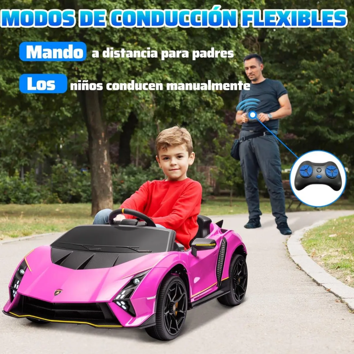 Best Coche eléctrico Lamborghini Autentica Rosa Vehículos De Batería O A Pedales