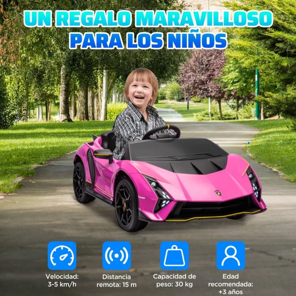 Best Coche eléctrico Lamborghini Autentica Rosa Vehículos De Batería O A Pedales