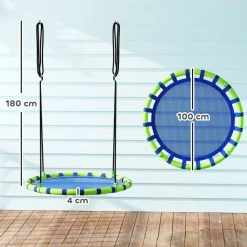 New Columpio exterior para niños Azul Columpios