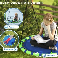 New Columpio exterior para niños Azul Columpios