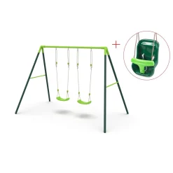 New Columpio metálico doble Olea + asiento bebé Columpios