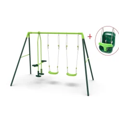 Columpio metálico triple Gingo + asiento bebé*MASGAMES Clearance