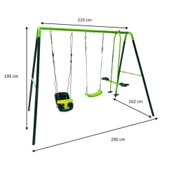 Columpio metálico triple Gingo + asiento bebé*MASGAMES Clearance
