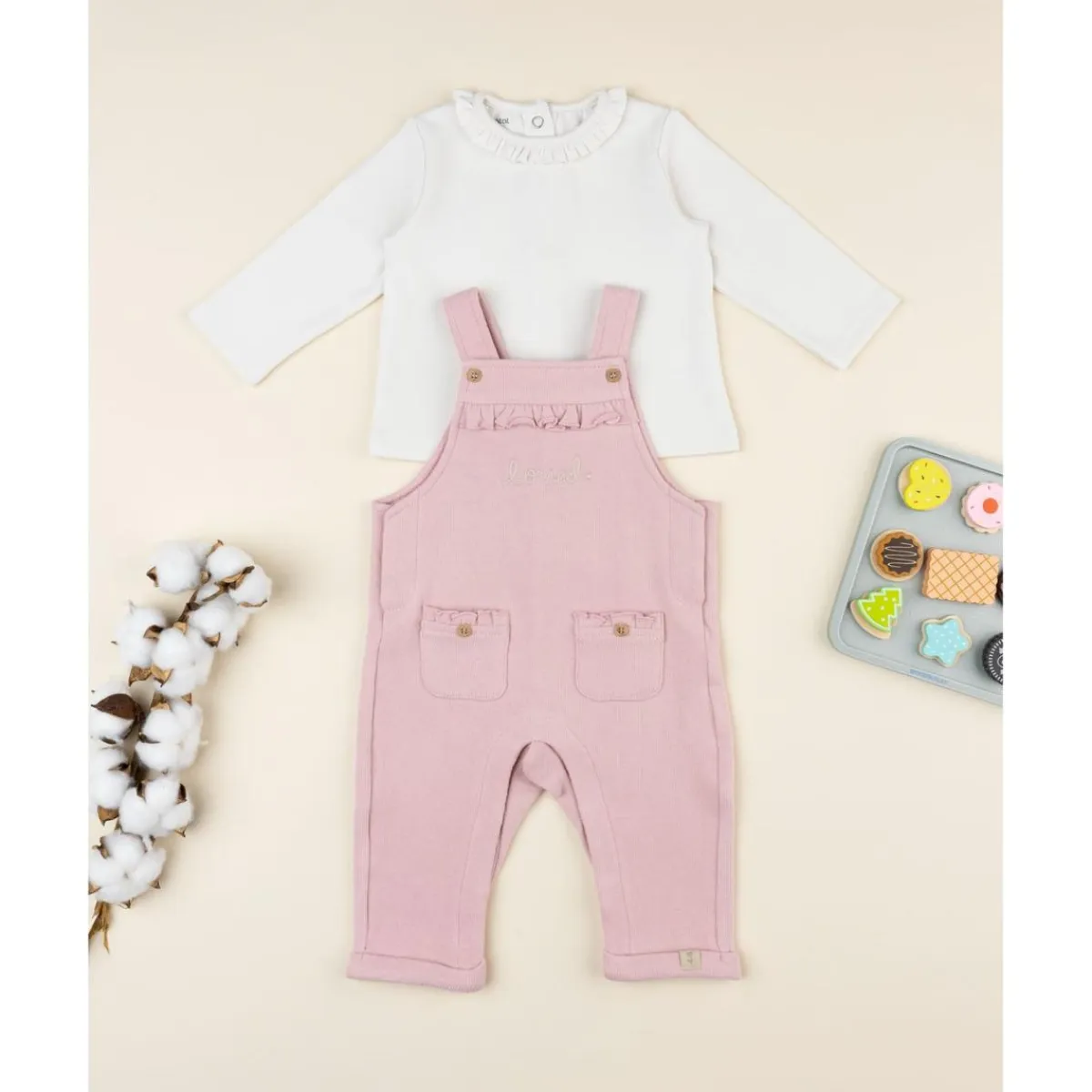 Conjunto bebé con peto rosa*Prenatal Best
